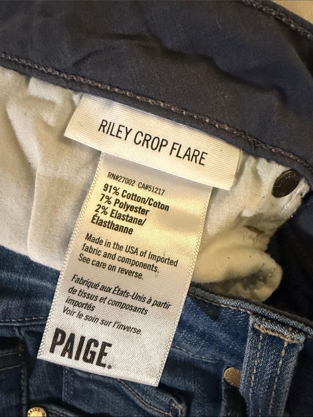 Paige Riley Crop Flare Mid Rise Jeans - Picture 4 of 7